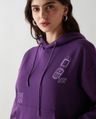 Shop Women's Purple Offline Graphic Printed Oversized Hoodies