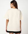 Shop Women's Beige Glassy Graphic Printed Oversized T-shirt-Full