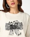 Shop Women's Beige Glassy Graphic Printed Oversized T-shirt