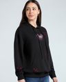Shop Women's Jet Black Sorry Graphic Printed Oversized Hoodies-Full