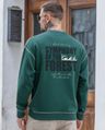 Shop Men's Forest Green Sympony Typography Oversized Sweatshirt-Front