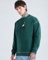 Shop Men's Forest Green Sympony Typography Oversized Sweatshirt-Full