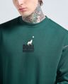 Shop Men's Forest Green Sympony Typography Oversized Sweatshirt