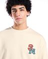 Shop Men's Beige Home Made Graphic Printed Oversized Sweatshirt