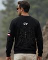 Shop Men's Jet Black Web Venom Graphic Printed Sweatshirt-Front