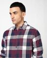 Shop Men's Maroon & White Checked Shirts