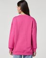 Shop Women's Magenta Floral Printed Oversized Sweatshirt-Full