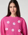 Shop Women's Magenta Floral Printed Oversized Sweatshirt