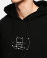 Shop Men's Jet Black Action Figure Graphic Printed Hoodies