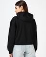 Shop Women's Black Slay  Graphic Printed Oversized Crop Hoodies-Full