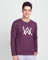 Shop A.W. Music Full Sleeve T-Shirt (GID) Deep Purple-Front