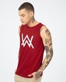 Shop Men's Red A.W. Music Glow Typography Vest-Design