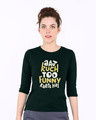 Shop Aaj Kuch Funny Round Neck 3/4th Sleeve T-Shirt-Front