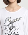 Shop Women's White Absolutely Awesome Bunny Graphic Printed T-shirt