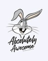 Shop Absolutely Awesome Bunny Half Sleeve Hoodie T-Shirt White-Full