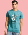 Shop Men's Blue Absolutely Awesome Bunny Graphic Printed T-shirt-Front