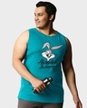Shop Men's Blue Absolutely Awesome Bunny Graphic Printed Plus Size Vest-Front