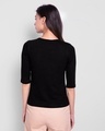 Shop Absolutely Not Interested Round Neck 3/4 Sleeve T-Shirt Black-Design