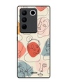 Shop Abstract Faces Designer Hard Cover for Vivo V27 Pro 5G (Shock Proof, Scratch Resistant)-Front