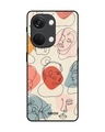 Shop Abstract Faces Premium Glass Case for OnePlus Nord 3 5G (Shock Proof, Scratch Resistant)-Front