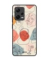 Shop Abstract Faces Premium Glass Case for Redmi Note 12 Pro+ 5G (Shock Proof, Scratch Resistant)-Front