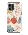 Shop Abstract Faces Printed Premium Glass Case for Oppo F21s Pro (Shock Proof,Scratch Resistant)-Front