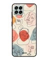 Shop Abstract Faces Printed Premium Glass Cover For  M53 5G(Impact Resistant, Matte Finish)-Front