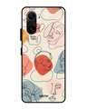 Shop Abstract Faces Printed Premium Glass Cover For Mi 11X Pro (Impact Resistant, Matte Finish)-Front