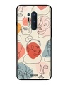 Shop Abstract Faces Printed Premium Glass Cover For OnePlus 8 Pro (Impact Resistant, Matte Finish)-Front