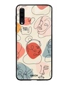 Shop Abstract Faces Printed Premium Glass Cover For Samsung Galaxy A70(Impact Resistant, Matte Finish)-Front