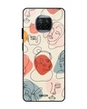 Shop Abstract Faces Printed Premium Glass Cover For Xiaomi Mi 10i 5G (Impact Resistant, Matte Finish)-Front