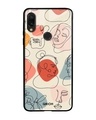 Shop Abstract Faces Printed Premium Glass Cover For Xiaomi Redmi Note 7S (Impact Resistant, Matte Finish)-Front