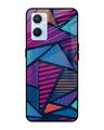 Shop Abstract Printed Premium Glass Cover For Oppo A96 (Impact Resistant, Matte Finish)-Front