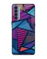 Shop Abstract Printed Premium Glass Cover For Oppo Reno 4 Pro (Impact Resistant, Matte Finish)-Front