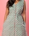 Shop Women's Blue Floral Handloom Dress - A Sustainable Fashion Project-Design