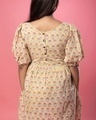 Shop Women's Light Beige Mint Floral Printed Dress - A Sustainable Fashion Project-Design