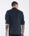 Shop Admiral Blue Cotton Linen Slim Fit Shirt-Design