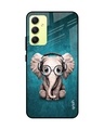 Shop Adorable Baby Elephant Premium Glass Case For Samsung Galaxy A34 5G (Shock Proof, Scratch Resistant)-Front