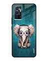 Shop Adorable Baby Elephant Printed Premium Glass Cover For Vivo V23e 5G (Shock Proof, Lightweight)-Front