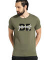 Shop Be Yourself Printed Green T-shirt for Men's-Front