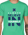 Shop Believe in Yourself Printed Green T-shirt for Men's-Full