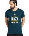 Shop Believe in Yourself Printed Blue T-shirt for Men's-Front