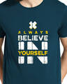 Shop Believe in Yourself Printed Blue T-shirt for Men's-Full