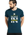 Shop Believe in Yourself Printed Blue T-shirt for Men's
