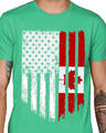 Shop Men's Green Canada Flag Printed Cotton T-shirt-Full