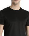 Shop Men's Black Cotton Plain T-shirt-Full