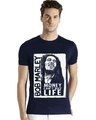 Shop Men's Blue Graphic Print Regular Fit T-shirt-Front