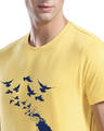 Shop Men's Yellow Regular Fit T-shirt-Full