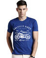 Shop Men's Blue Graphic Print Regular Fit T-shirt-Front