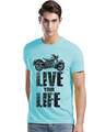 Shop Men's Blue Graphic Print Regular Fit T-shirt-Front
